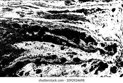Black and white liquid texture. Hand drawn marbling illustration. Abstract vector background. Monochrome marble pattern.