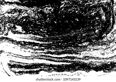 Black and white liquid texture. Hand drawn marbling illustration. Abstract vector background. Monochrome marble pattern.