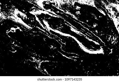 Black and white liquid texture. Hand drawn marbling illustration. Abstract vector background. Monochrome marble pattern.