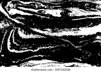 Black and white liquid texture. Hand drawn marbling illustration. Abstract vector background. Monochrome marble pattern.