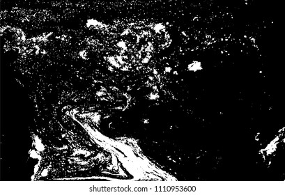Black and white liquid texture. Hand drawn marbling illustration. Abstract vector background. Monochrome marble pattern.