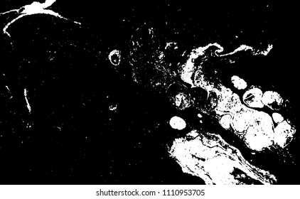 Black and white liquid texture. Hand drawn marbling illustration. Abstract vector background. Monochrome marble pattern.