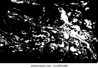 Black and white liquid texture. Hand drawn marbling illustration. Abstract vector background. Monochrome marble pattern.