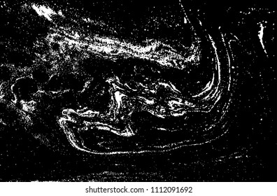 Black and white liquid texture. Hand drawn marbling illustration. Abstract vector background. Monochrome marble pattern.