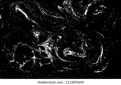 Black and white liquid texture. Hand drawn marbling illustration. Abstract vector background. Monochrome marble pattern.