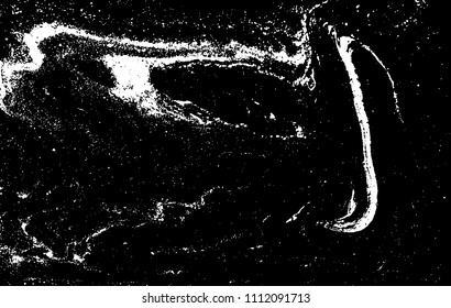Black and white liquid texture. Hand drawn marbling illustration. Abstract vector background. Monochrome marble pattern.