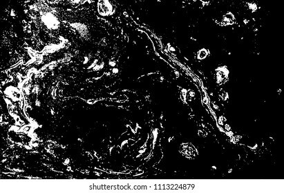 Black and white liquid texture. Hand drawn marbling illustration. Abstract vector background. Monochrome marble pattern.