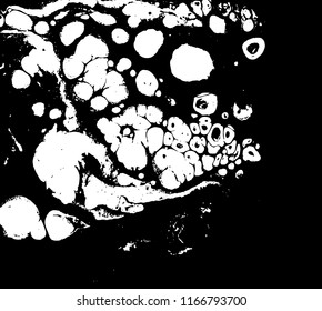 Black and white liquid texture. Hand drawn marbling illustration. Abstract vector background. Monochrome marble pattern.