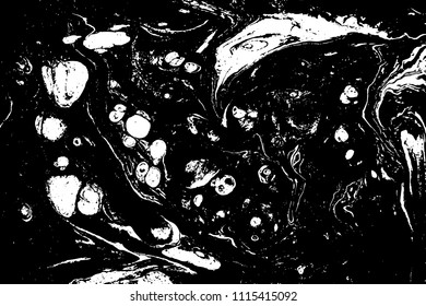 Black and white liquid texture. Marbled illustration. Abstract vector background. Monochrome marble pattern.