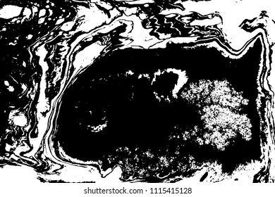 Black and white liquid texture. Marbled illustration. Abstract vector background. Monochrome marble pattern.