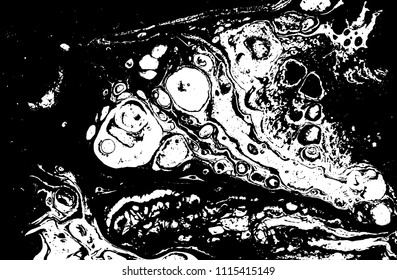 Black and white liquid texture. Marbled illustration. Abstract vector background. Monochrome marble pattern.