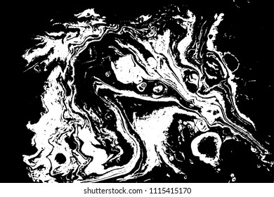 Black and white liquid texture. Marbled illustration. Abstract vector background. Monochrome marble pattern.