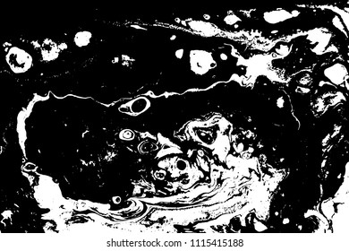Black and white liquid texture. Marbled illustration. Abstract vector background. Monochrome marble pattern.