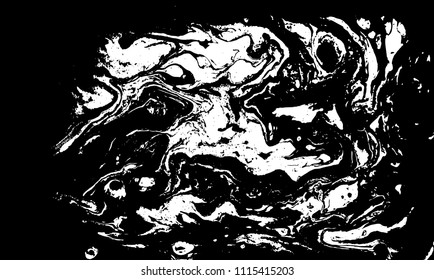 Black and white liquid texture. Marbled illustration. Abstract vector background. Monochrome marble pattern.