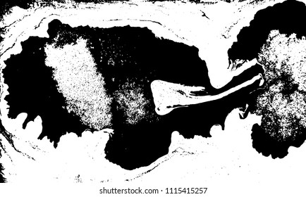 Black and white liquid texture. Marbled illustration. Abstract vector background. Monochrome marble pattern.