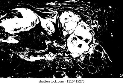 Black and white liquid texture. Marbled illustration. Abstract vector background. Monochrome marble pattern.