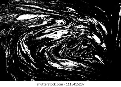 Black and white liquid texture. Marbled illustration. Abstract vector background. Monochrome marble pattern.
