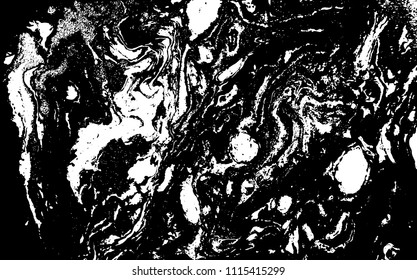 Black and white liquid texture. Marbled illustration. Abstract vector background. Monochrome marble pattern.