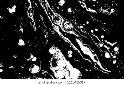 Black and white liquid texture. Marbled illustration. Abstract vector background. Monochrome marble pattern.