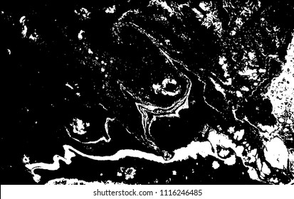 Black and white liquid texture. Marbled illustration. Abstract vector background. Monochrome marble pattern.
