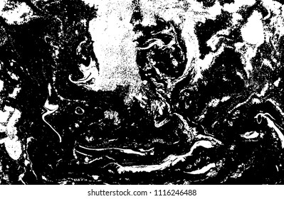Black and white liquid texture. Marbled illustration. Abstract vector background. Monochrome marble pattern.