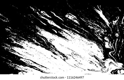 Black and white liquid texture. Marbled illustration. Abstract vector background. Monochrome marble pattern.