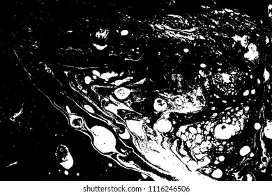 Black and white liquid texture. Marbled illustration. Abstract vector background. Monochrome marble pattern.