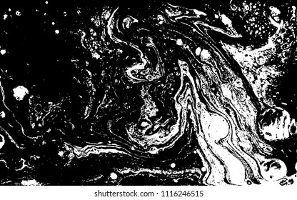 Black and white liquid texture. Marbled illustration. Abstract vector background. Monochrome marble pattern.