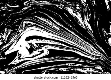 Black and white liquid texture. Marbled illustration. Abstract vector background. Monochrome marble pattern.