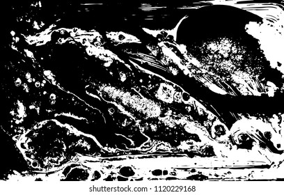 Black and white liquid texture. Marbled illustration. Abstract vector background. Monochrome marble pattern.