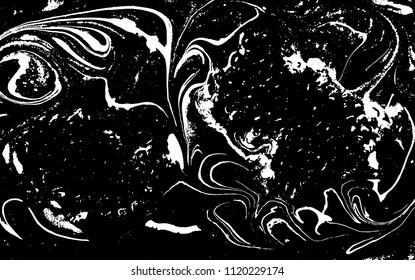Black and white liquid texture. Marbled illustration. Abstract vector background. Monochrome marble pattern.