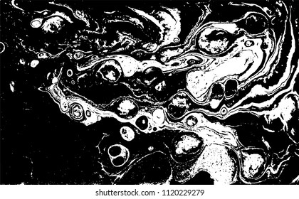Black and white liquid texture. Marbled illustration. Abstract vector background. Monochrome marble pattern.