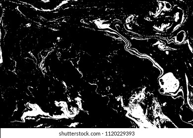 Black and white liquid texture. Marbled illustration. Abstract vector background. Monochrome marble pattern.