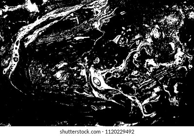 Black and white liquid texture. Marbled illustration. Abstract vector background. Monochrome marble pattern.
