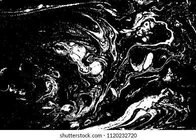 Black and white liquid texture. Marbled illustration. Abstract vector background. Monochrome marble pattern.