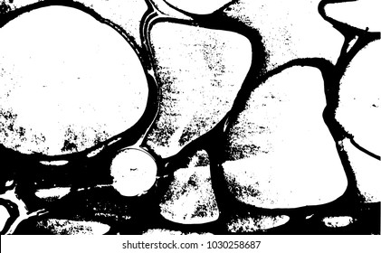 Black and white liquid texture. Watercolor hand drawn marbling illustration. Abstract vector background. Monochrome marble pattern