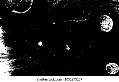 Black and white liquid texture. Watercolor hand drawn marbling illustration. Abstract vector background. Monochrome marble pattern.