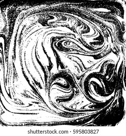 Black and white liquid texture, watercolor hand drawn marbling illustration, abstract background.