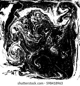 Black and white liquid texture, watercolor hand drawn marbling illustration, abstract background