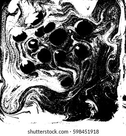 Black and white liquid texture, watercolor hand drawn marbling illustration, abstract background