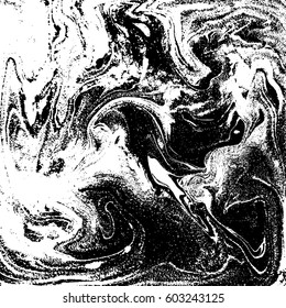 Black and white liquid texture, watercolor hand drawn marbling illustration, abstract background