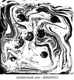Black and white liquid texture, watercolor hand drawn marbling illustration, abstract background