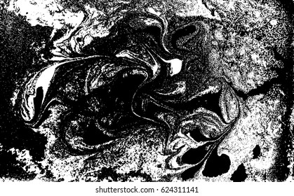 Black and white liquid texture, watercolor hand drawn marbling illustration, abstract background.