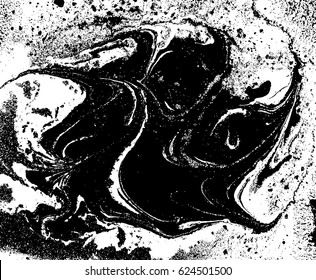 Black and white liquid texture, watercolor hand drawn marbling illustration, abstract background.