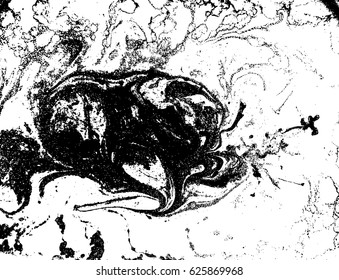 Black and white liquid texture, watercolor hand drawn marbling illustration, abstract vector background