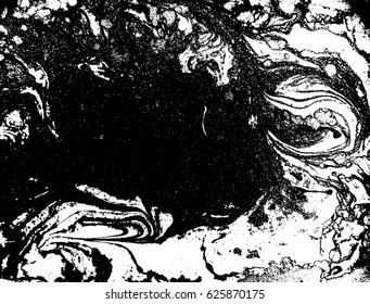 Black and white liquid texture, watercolor hand drawn marbling illustration, abstract vector background