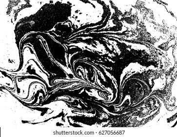 Black and white liquid texture, watercolor hand drawn marbling illustration, abstract vector background.