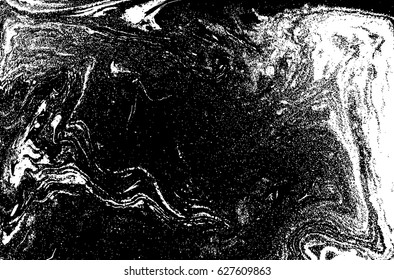 Black and white liquid texture, watercolor hand drawn marbling illustration, abstract vector background.