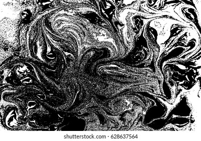 Black and white liquid texture, watercolor hand drawn marbling illustration, abstract vector background