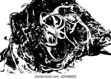 Black and white liquid texture, watercolor hand drawn marbling illustration, abstract background